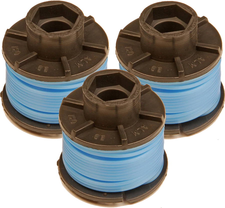 Trimmer spool & line (3 Pack) for Black & Decker trimmers